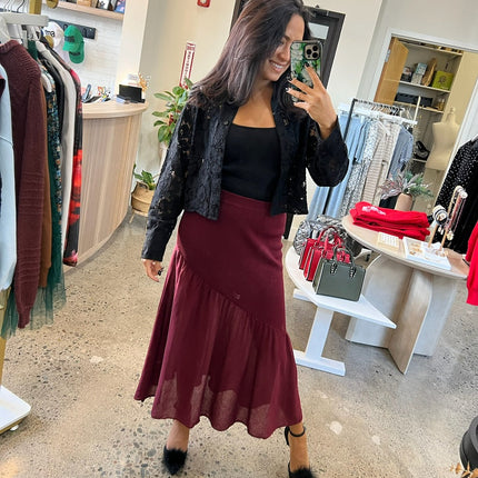 Wine Aneira Skirt