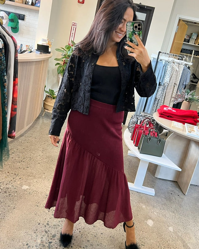 Wine Aneira Skirt
