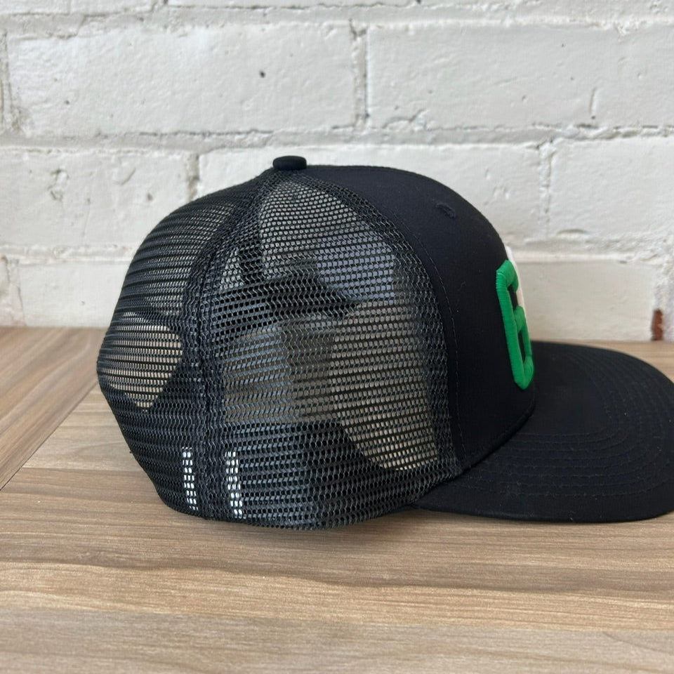 607 Irish Flag Black Trucker Hat