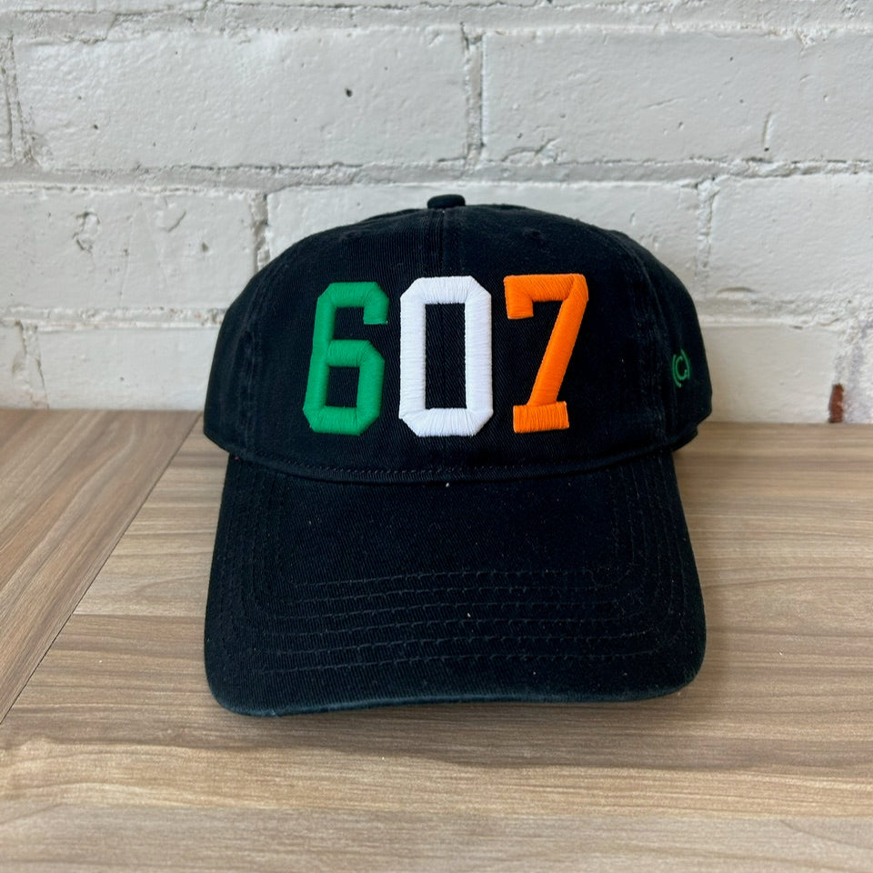 607 Irish Flag Black Hat