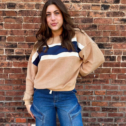 Tan reverse fleece sweatshirt