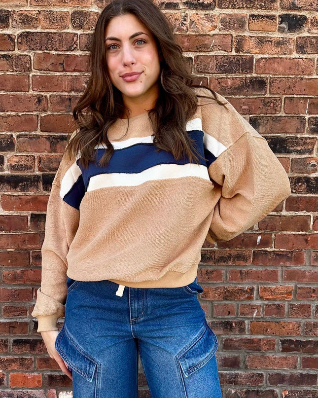 Tan reverse fleece sweatshirt