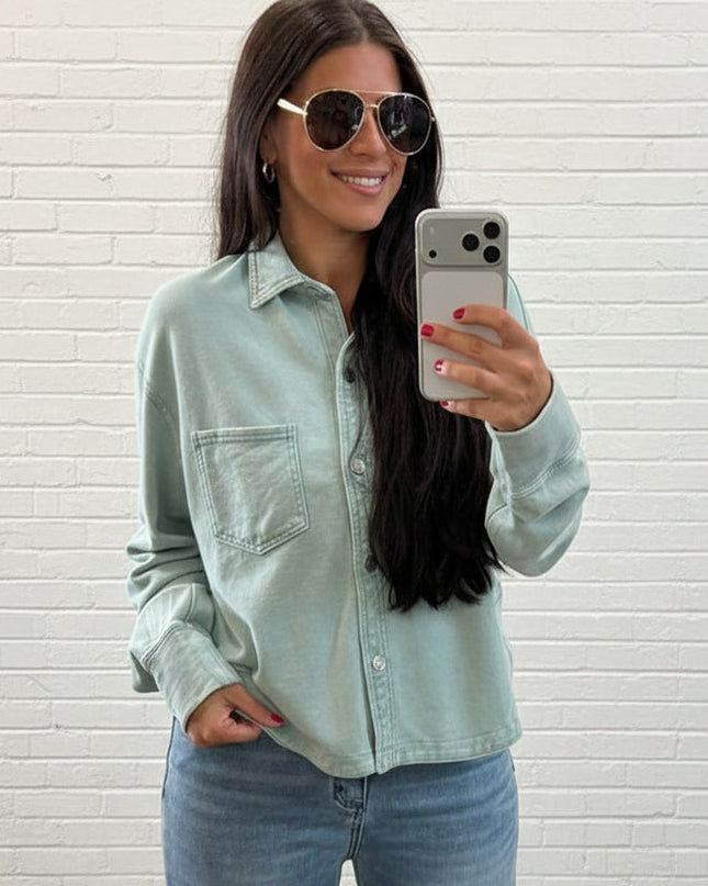 Mint Green Soft Button Down