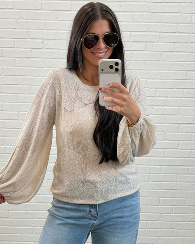 Lucid Pointelle Knit Sweater
