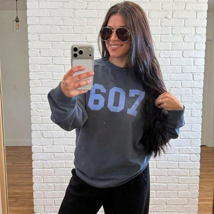 Deep Steel Blue 607 Fleece Sweatshirt