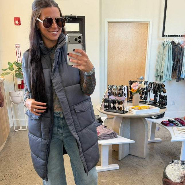 Dark Grey Long Vest