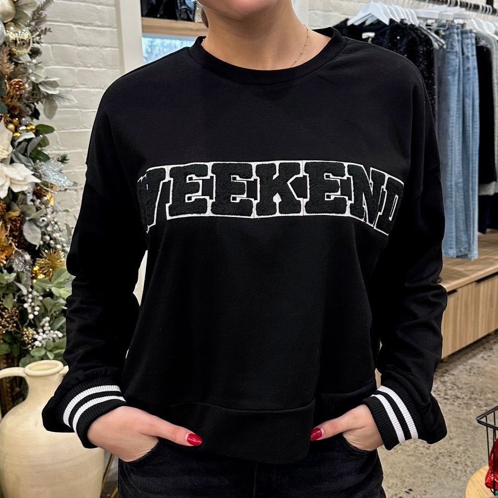 Weekend Chenille Patched Sweatshirt