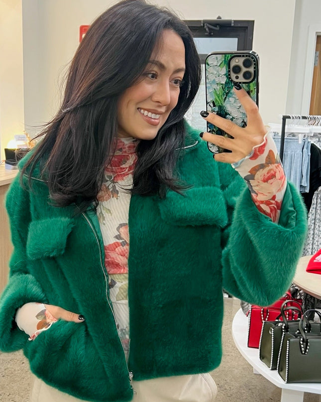 Green Faux Fur Jacket