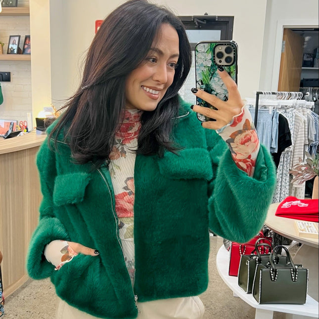 Green Faux Fur Jacket