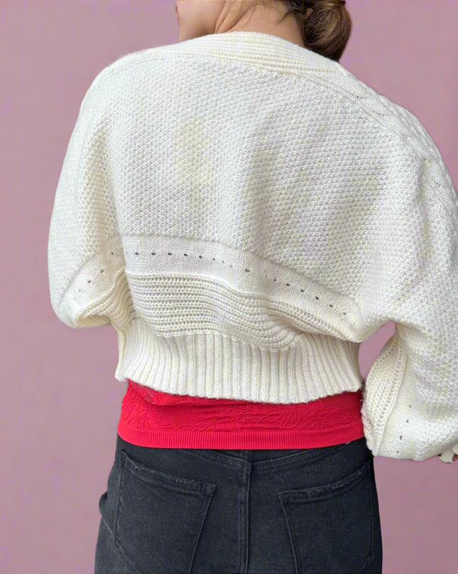 Beige Bow Sleeve Cardigan - Shop Simply Apparel