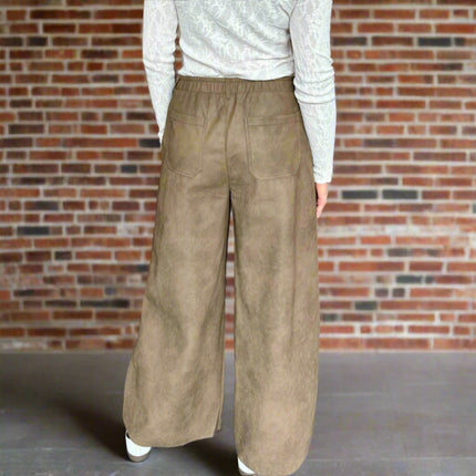 Brown Faux Leather Wide Leg Pant - Shop Simply Apparel