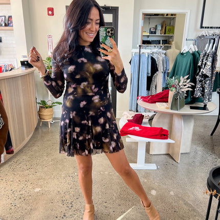 Black Stretch Floral dress