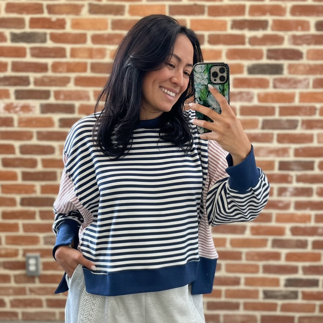 Nautical Stripe Sweatshirt Top