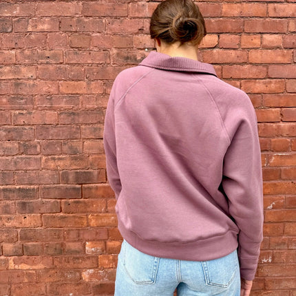 Rose Taupe Thermal Collared V-neck Sweater - Shop Simply Apparel