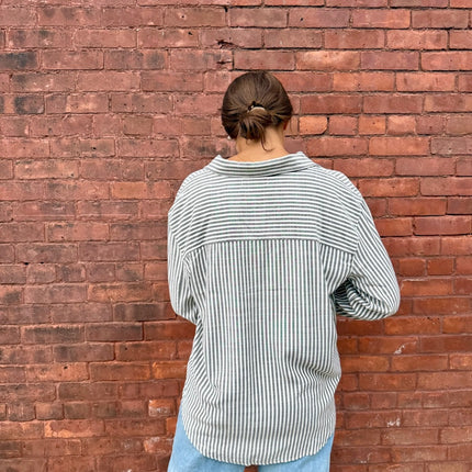 Black Stripe Button Down Shirt - Shop Simply Apparel