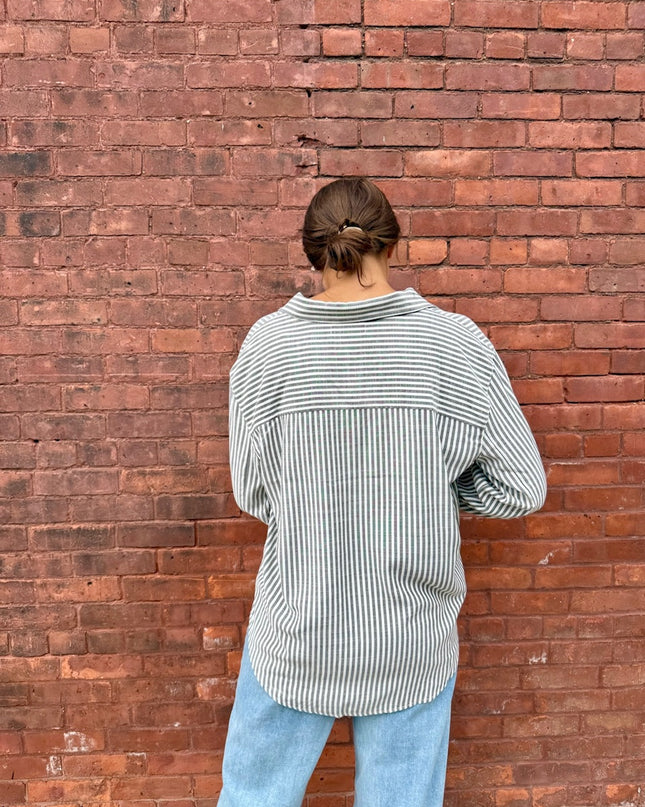 Black Stripe Button Down Shirt - Shop Simply Apparel