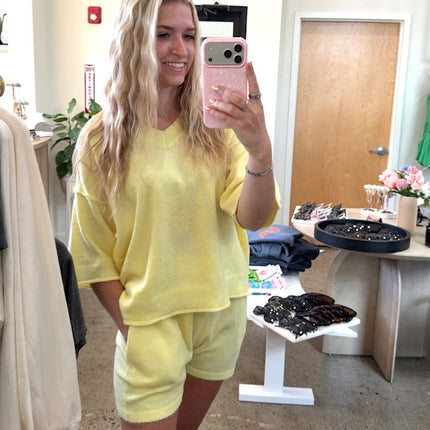 Butter Lemon Soft Knit Shorts