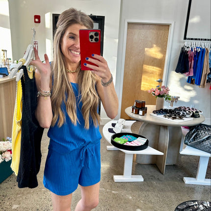 Royal Blue Softcore Ribbed Lounge Tank Top