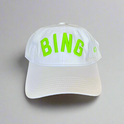 BING White Hat w/Neon Green Curved Embroidery