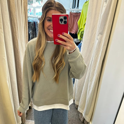 Light Moss Always On Crew Pullover