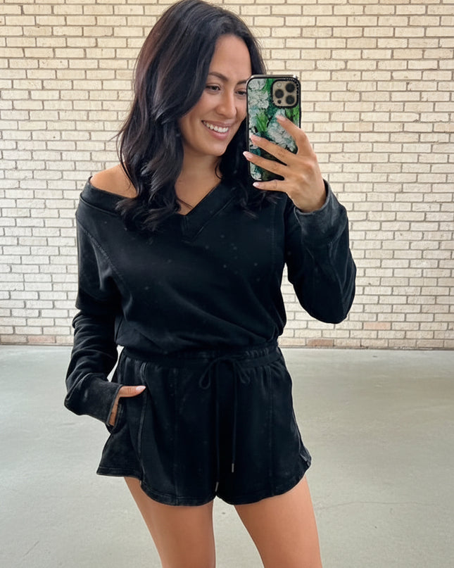 Black fleece romper