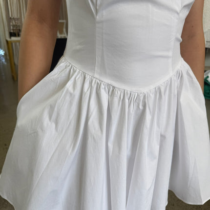 Steve Madden White Yala Halter Mini Dress