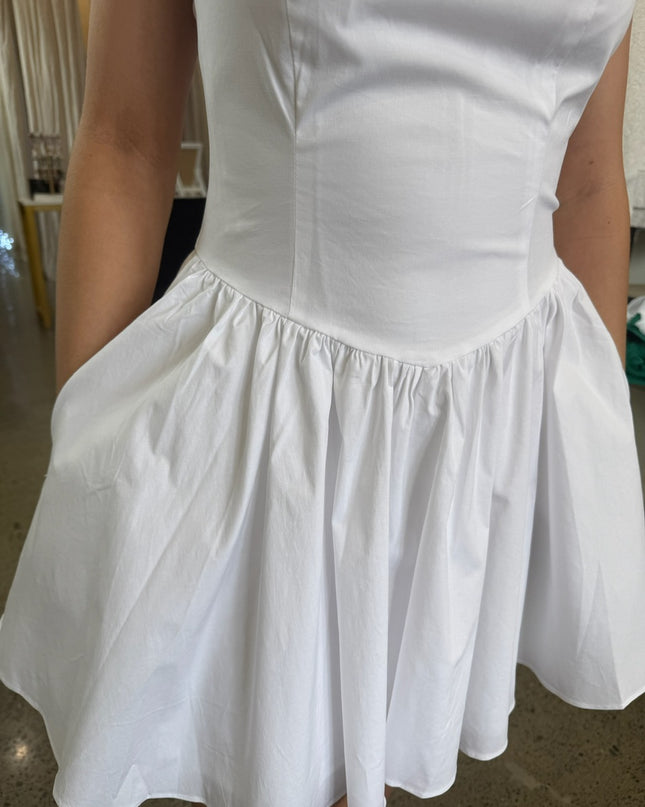 Steve Madden White Yala Halter Mini Dress