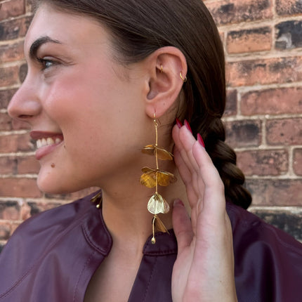 gold flower earrings