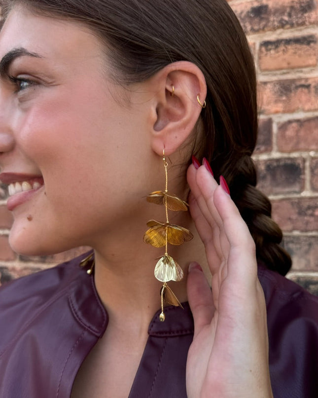 gold flower earrings