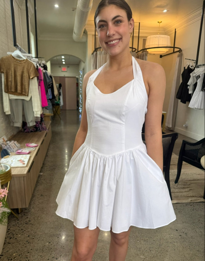 Steve Madden White Yala Halter Mini Dress Steve Madden White Yala Halter Mini Dress