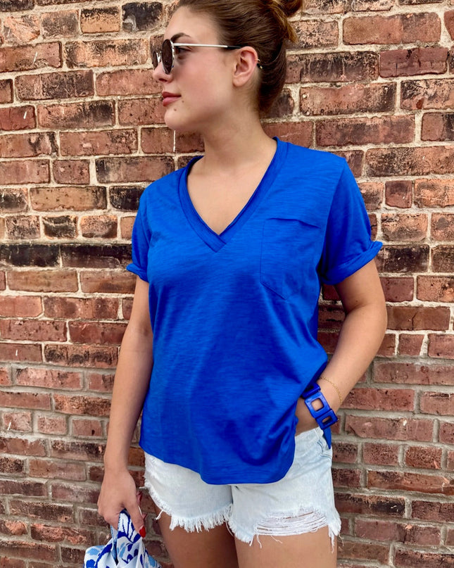 Cobalt Blue Vneck Tshirt