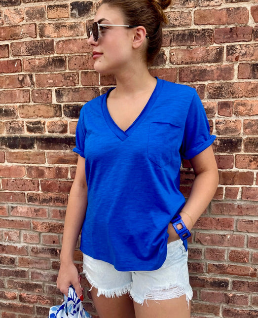 Cobalt Blue Vneck Tshirt