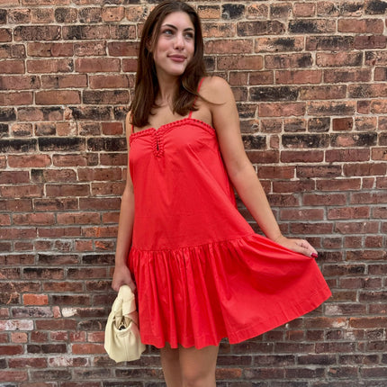 Coral red dress