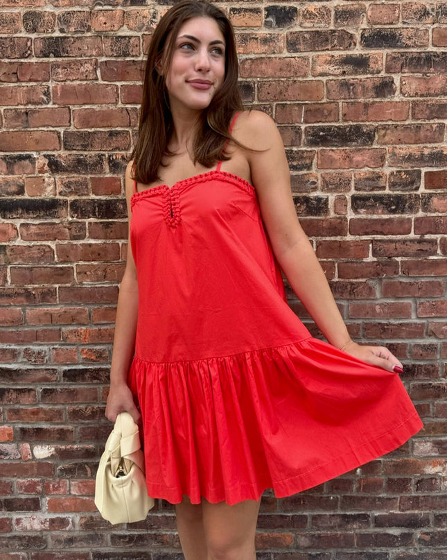 Coral red dress