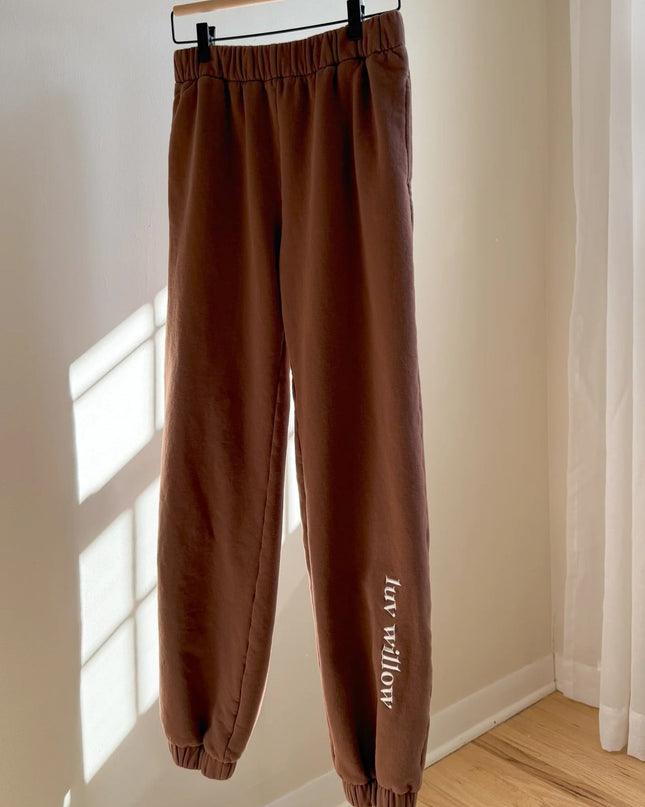 Luv Willow Brown Fleece Joggers