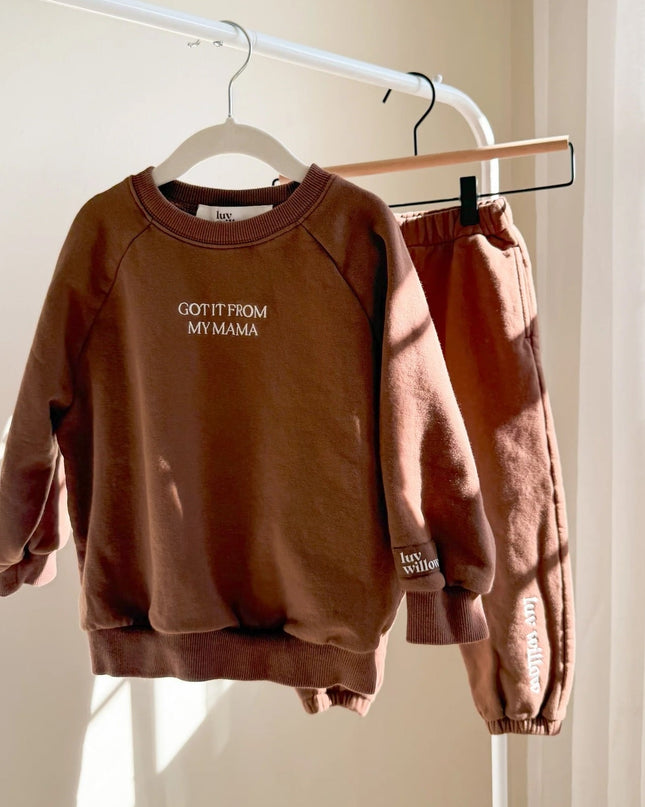 Luv Willow Brown kids Sweatshirt (Got It From My Mama)