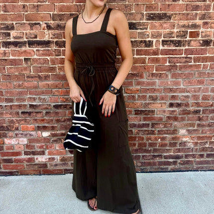 Olive wide leg jumpsuit