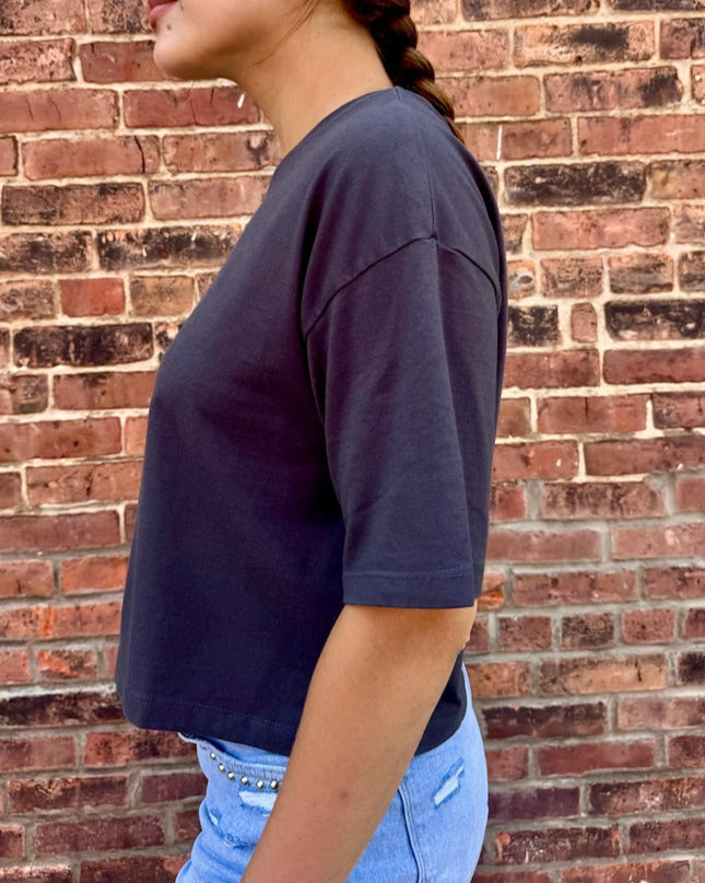 Charcoal Drop Shoulder Tee