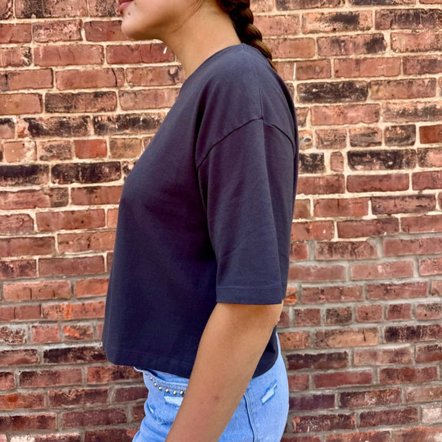 Charcoal Drop Shoulder Tee