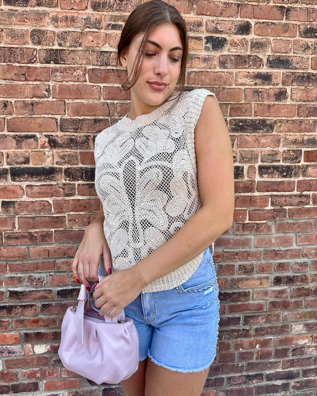 Natural Crochet Sleeveless Top