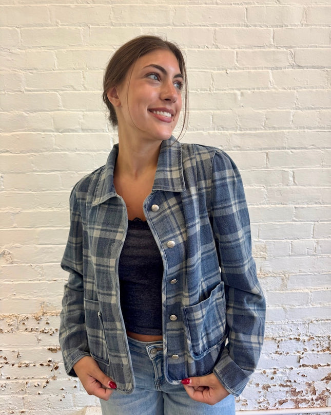 Plaid Denim Jacket