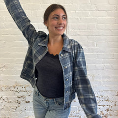 Plaid denim jacket