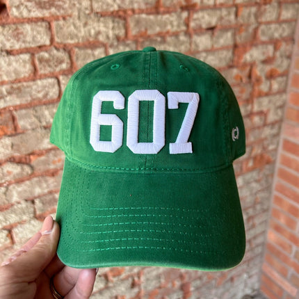 607 Hat Green w/White