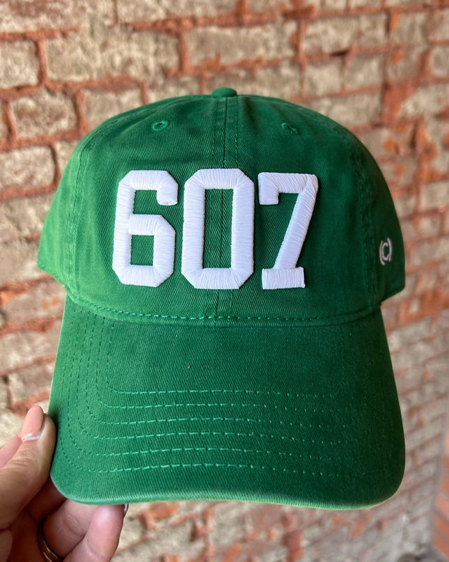 607 Hat Green w/White