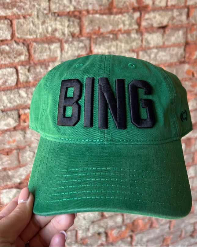BING Green Hat w/Black Embroidery