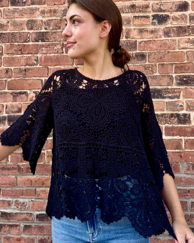 Black lace top