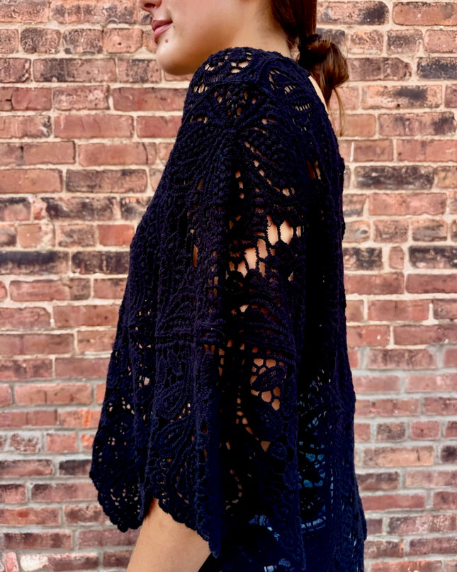 Black Crochet Lace Top - Shop Simply Apparel