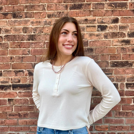 Ivory basic henley top