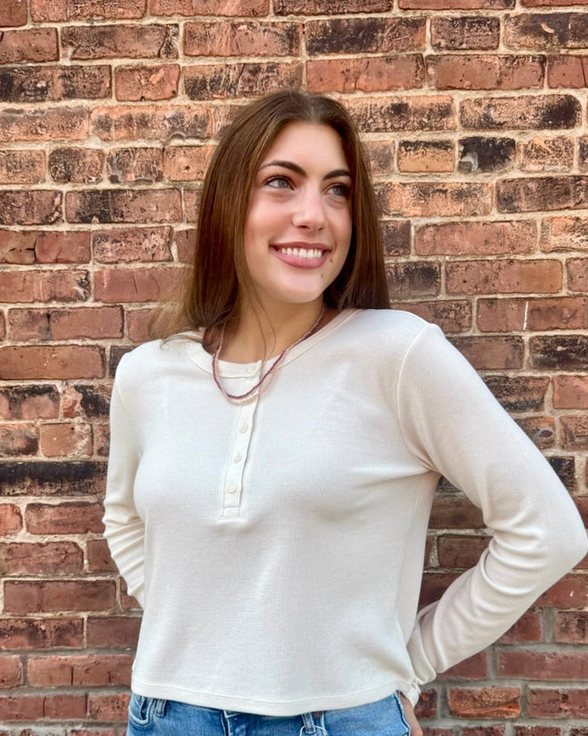 Ivory basic henley top