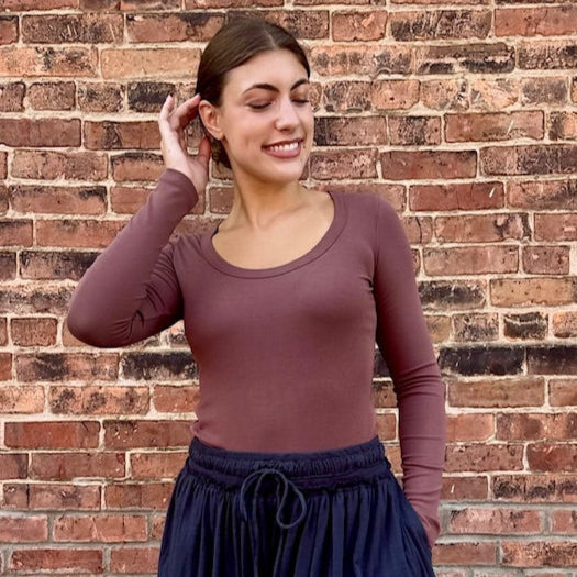 Sandalwood Second Skin Scoop Neck Top - Shop Simply Apparel